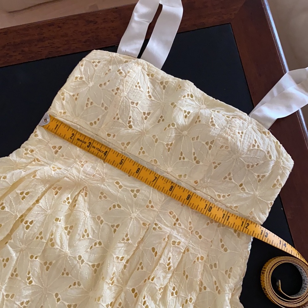 🌻Yellow eyelet lace sundress strapless or +straps - Picture 12 of 16
